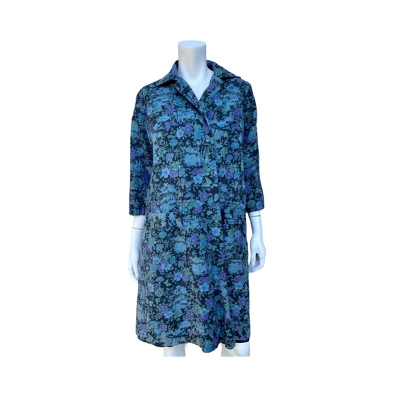 Vintage Floral overcoat size small/medium home sewn - Picture 1 of 5